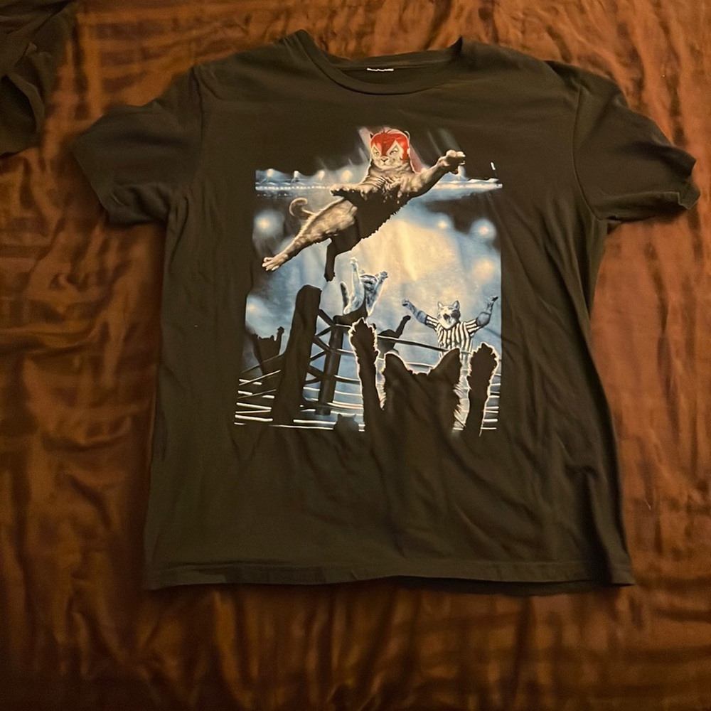 Funny cat shirt, large